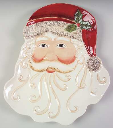 Santas Twilight 16" Figural Platter