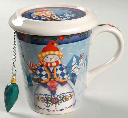 Winter Folk Mug with Lid & Infuser