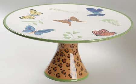 Butterfly Paradise 12" Diameter Pedestal Cake Stand