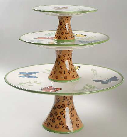 Butterfly Paradise 3 Piece Stacking Cake Stand (6",9",12")