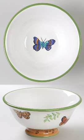Butterfly Paradise Footed Cereal Bowl