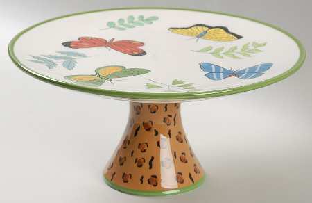 Butterfly Paradise 9" Diameter Pedestal Cake Stand