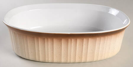 French Bisque 1.5 Quart Oval Covered Casserole No Lid