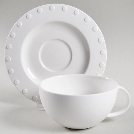 Raised Circles Flat Cup & Saucer Set
