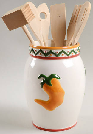Chili Peppers Utensil Set (Holder & Utensils)