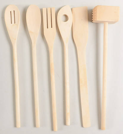 Chili Peppers Wood/Metal/Plastic Utensil Set