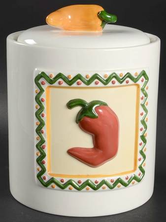 Chili Peppers Large Canister & Lid