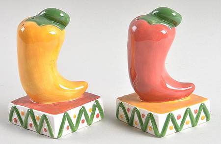 Chili Peppers Figural Salt and Pepper