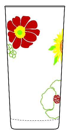 Whiteware Floral Glassware Cooler