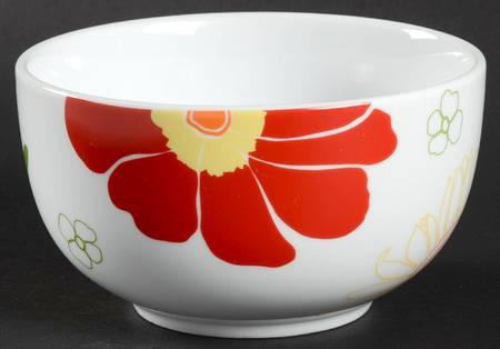 Whiteware Floral Soup/Cereal Bowl