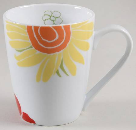 Whiteware Floral Mug