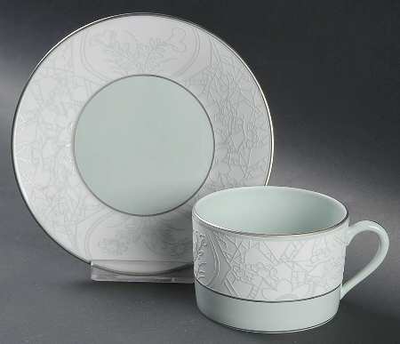 Hibiya Biscuit and Celadon Flat Cup & Saucer Set