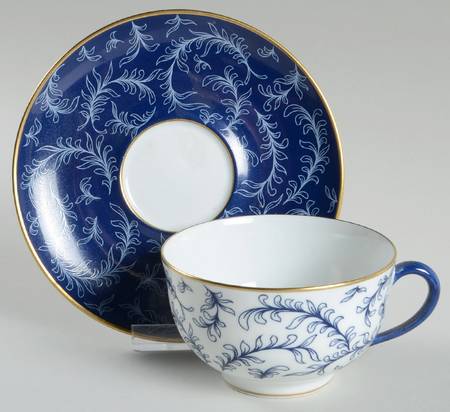 Ramage Blue Flat Cup & Saucer Set