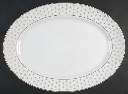 Fleur de Lys Gold 16" Oval Serving Platter