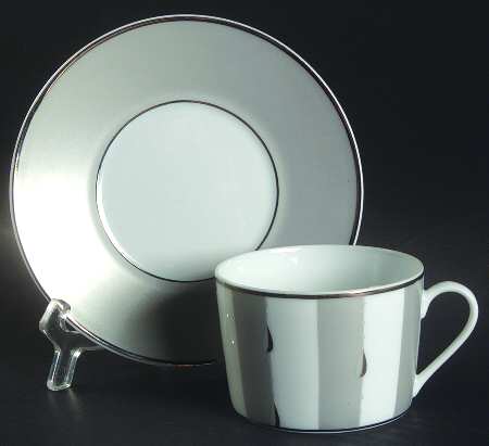 Deauville Grey Flat Cup & Saucer Set