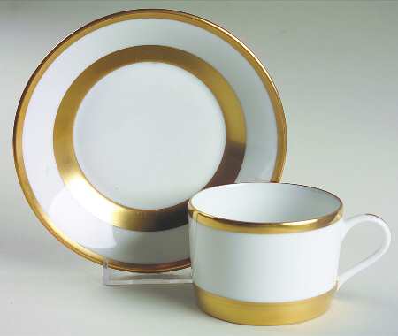 William White Flat Cup & Saucer Set