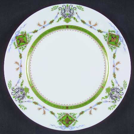 Swans Green Luncheon Plate