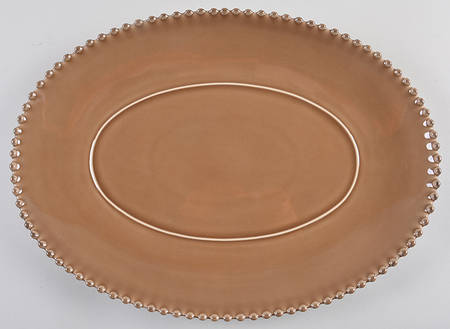 Pearl Cocoa 16" Oval Serving Platter