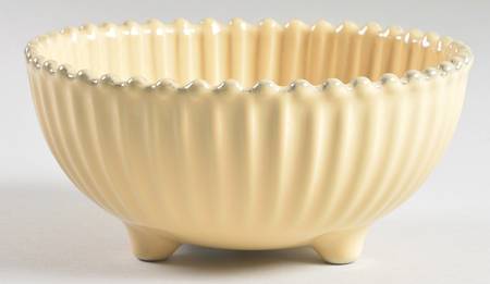 Pearl Yellow Footed Dessert Bowl