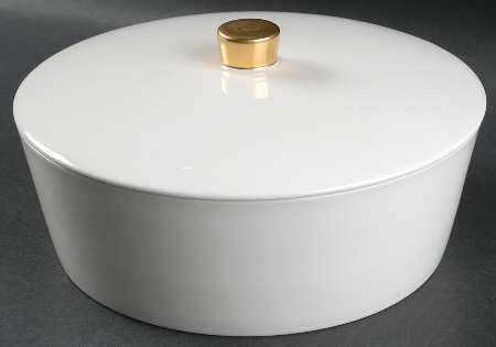 Gilded Gold Band Round Covered Vegetable