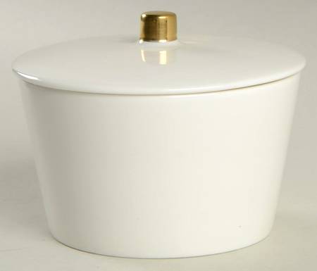 Gilded Gold Band Sugar Bowl & Lid