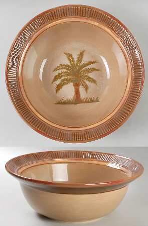 Vintage Palm 11" Round Serving Bowl