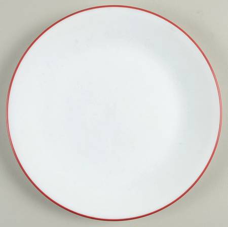 Red Hoops Salad Plate