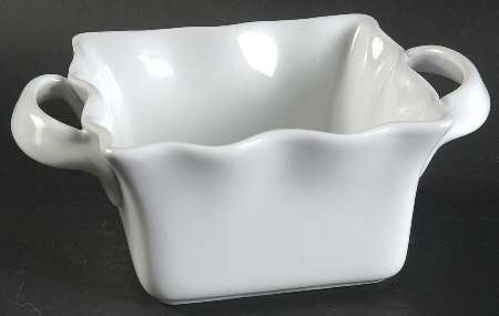 Wavy White 4" Square Baker