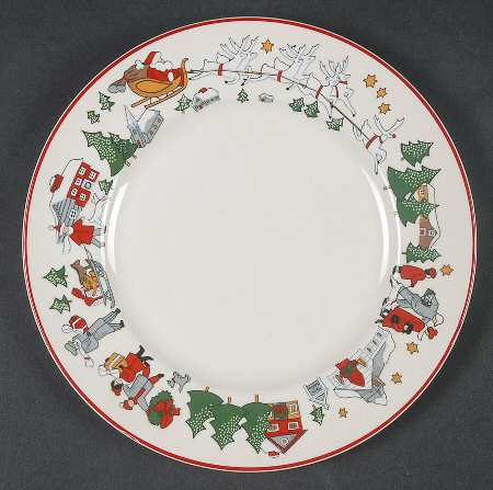 Family Christmas Bread & Butter Plate