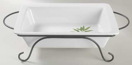 Culinary Herbs 14" Rectangular Baker W/Metal Stand