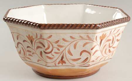 Roman Scrolls 12" Octagonal Serving Bowl