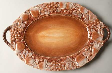 Roman Scrolls 20" Sculpted Oval Serving Platter