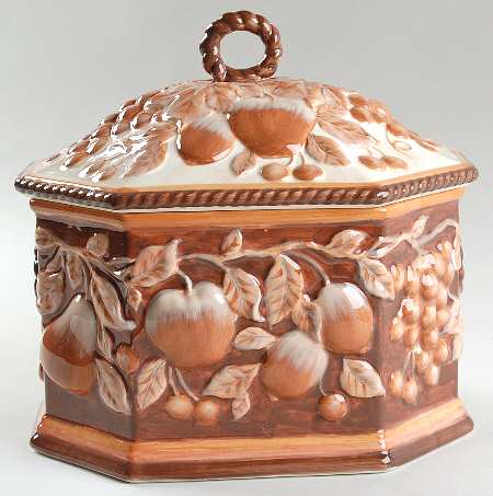 Roman Scrolls Sculpted Cookie Jar & Lid
