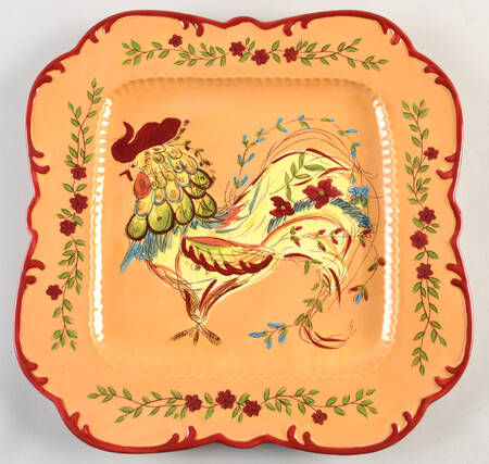 Provence Rooster Square Service Plate (Charger)