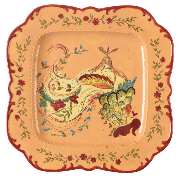 Provence Rooster 16" Square Serving Platter