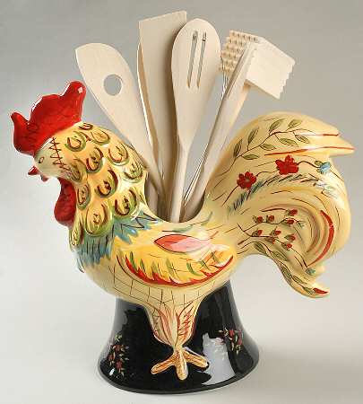 Provence Rooster Figural Utensil Set