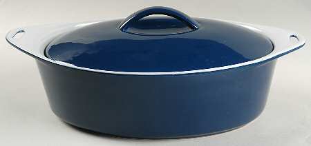 Bakeware Blue 2 Quart Oval Covered Casserole