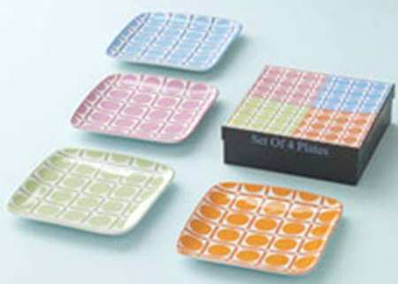 Museo Mundo Circles in Squares Square Salad/Dessert Plate