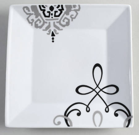 Black and Grey Salad/Dessert Plate