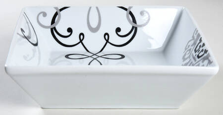 Black and Grey 8" Square Vegetable Bowl