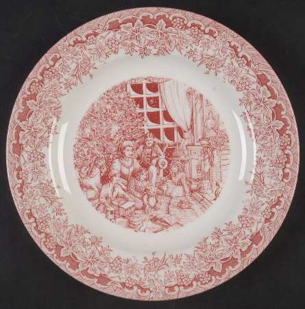 Victorian Christmas Red Salad Plate