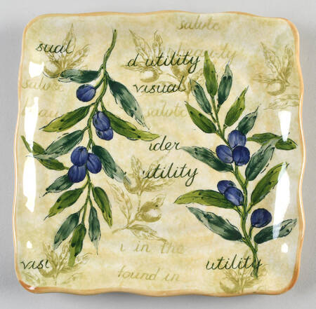 Classic Olive Square Salad Plate