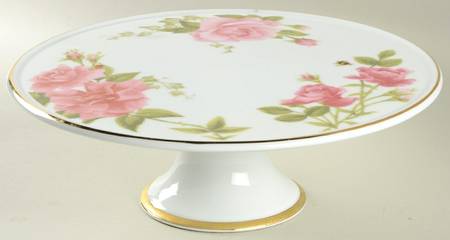 Rose Buffet Gold 12" Diameter Pedestal Cake Stand