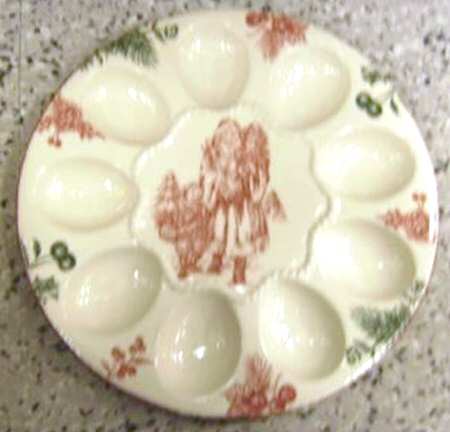 Christmas Toile Deviled Egg Plate
