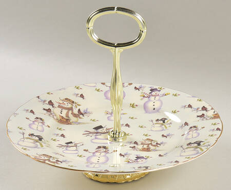 Snowman Cream 6" - 7" Tidbit (from Salad Plate) HC