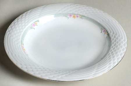 Emerald (Platinum Trim) Rim Soup Bowl by China Pearl