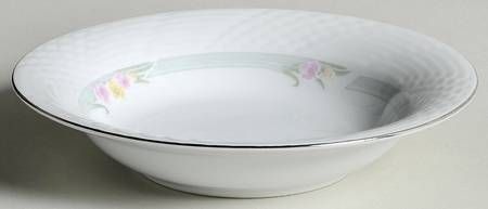 Emerald (Platinum Trim) Fruit/Dessert (Sauce) Bowl by China Pearl