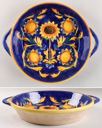 Tuscan Sunflower 15" Round Handled Platter
