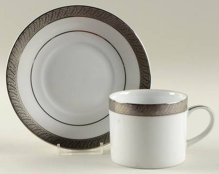 Pure Platinum Flat Cup & Saucer Set
