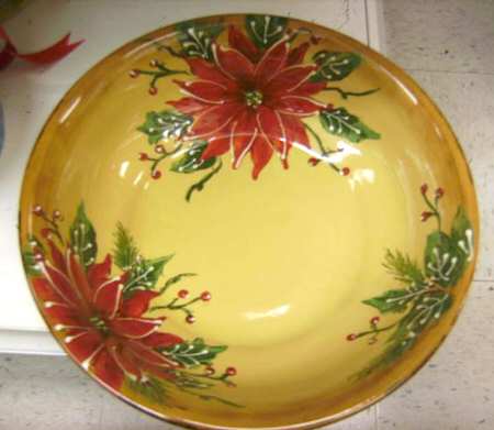 Poinsettia 9" Round Serving Bowl